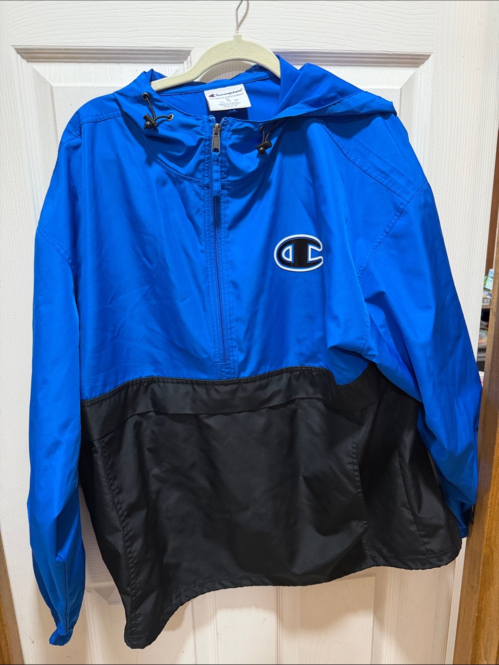 Champion Blue and Black Hooded Anorak Jacket